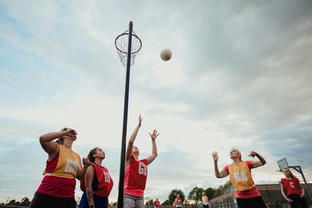 All Female Team Playing Netball